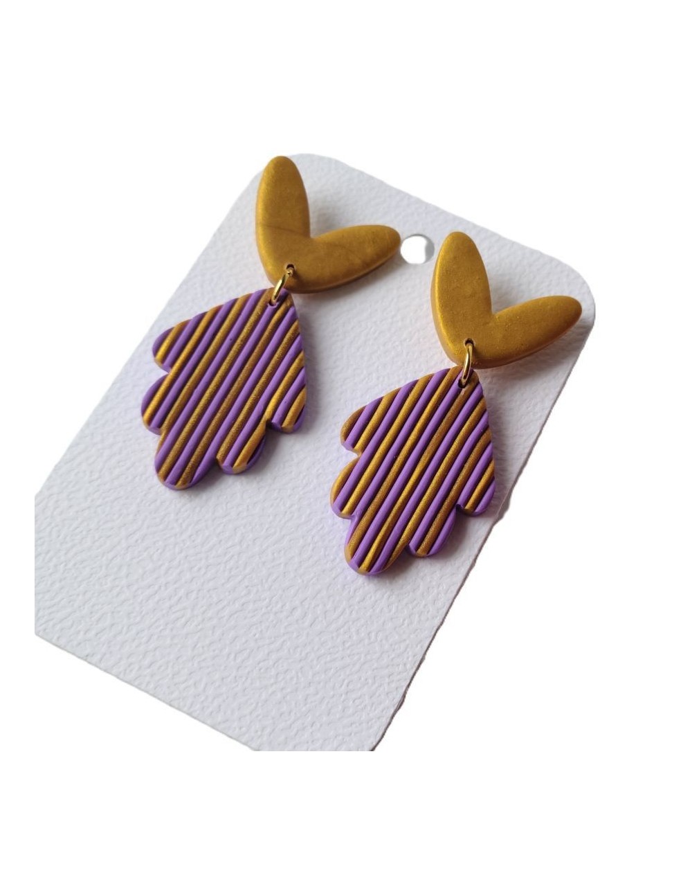 Aretes arcilla polimérica con corazón