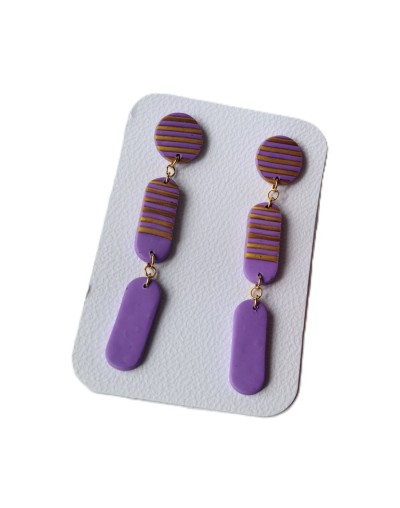 Aretes arcilla polimérica morados