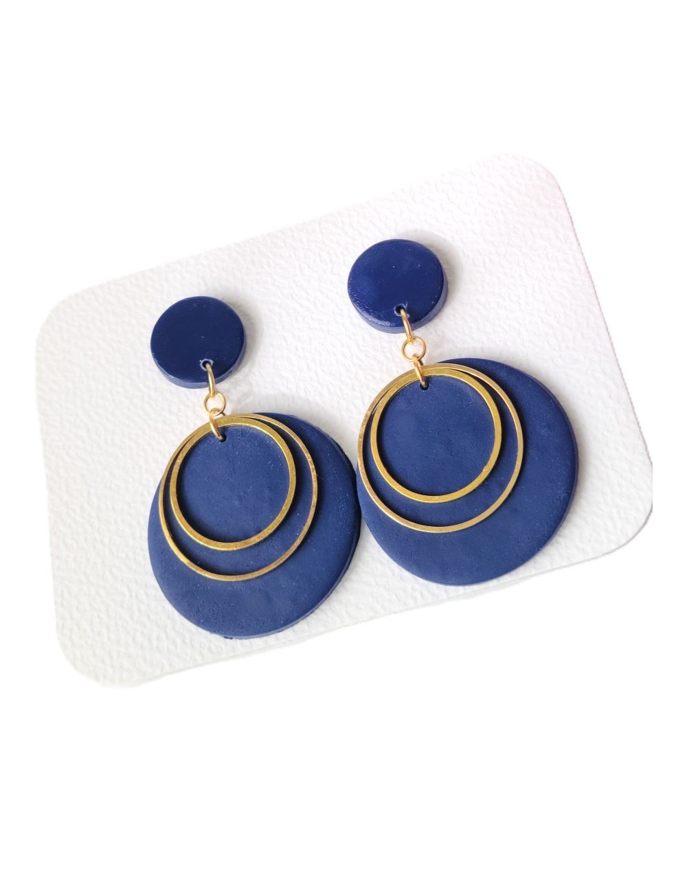 Aretes arcilla polimérica azules