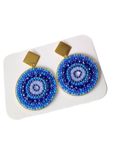 Aretes tejidos azules