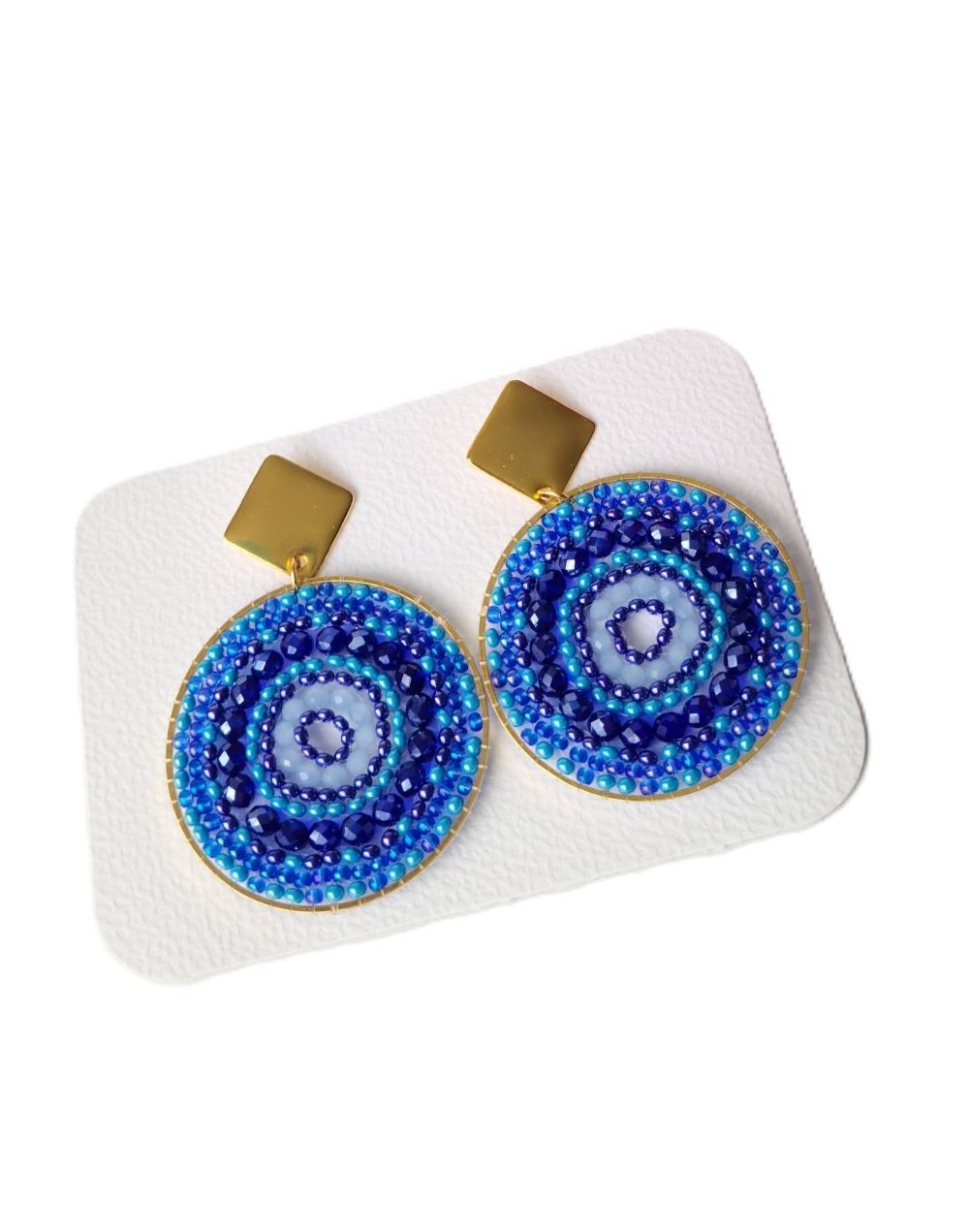 Aretes tejidos azules