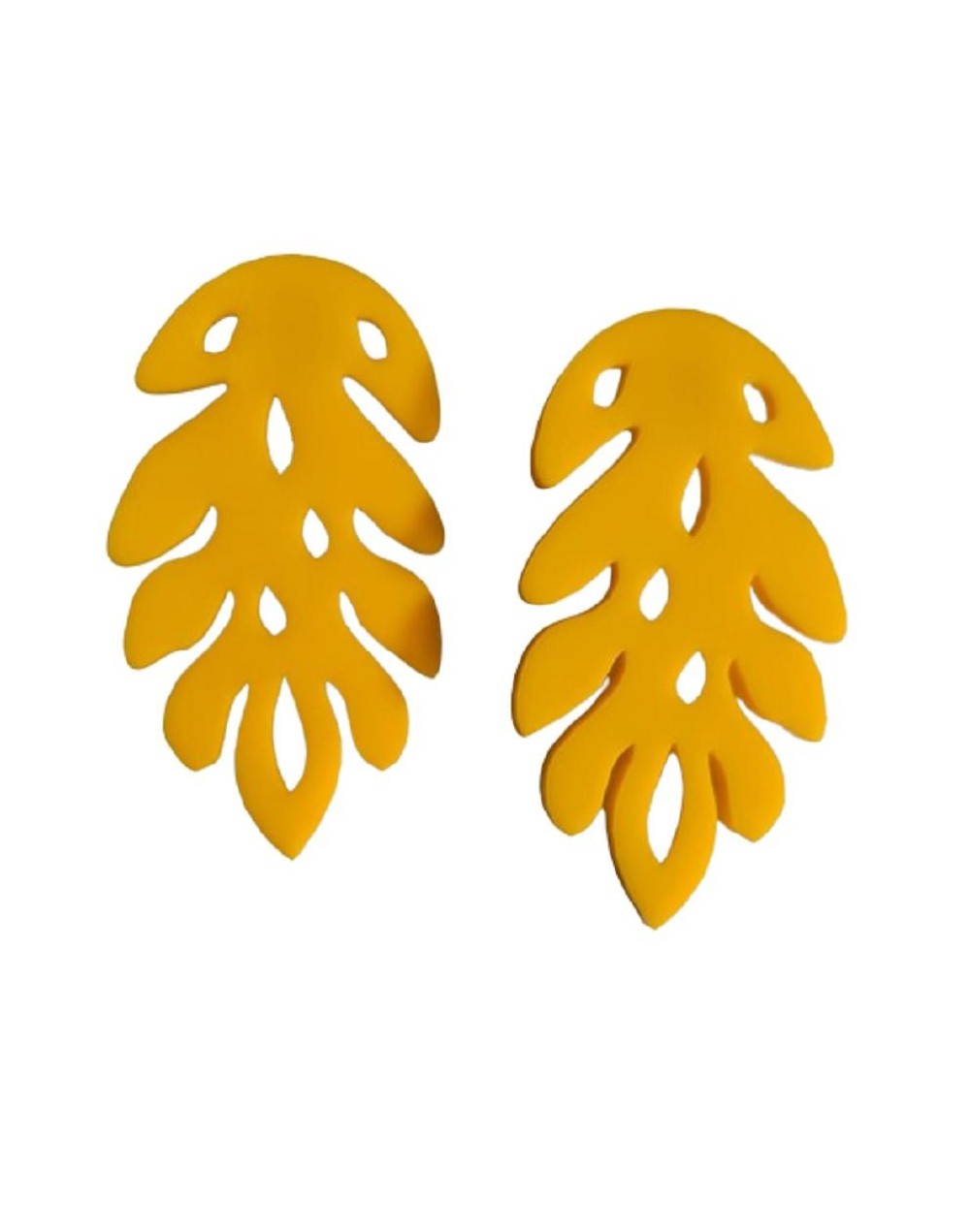 Aretes hojas amarillas - maxi aretes en acrílico recuperado