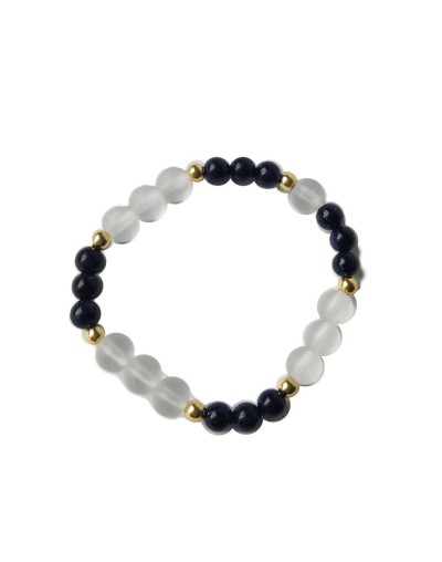 Pulsera mix lluvia de plata y cuarzo cristal mate