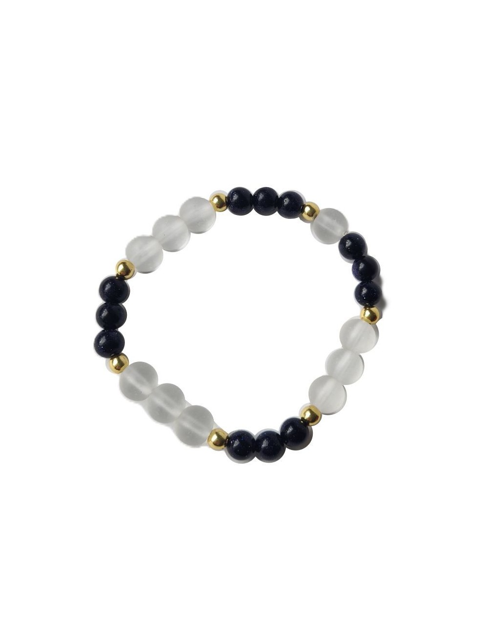 Pulsera mix lluvia de plata y cuarzo cristal mate