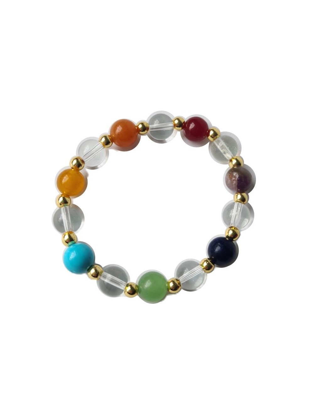 Pulsera 7 chakras y cuarzo cristal