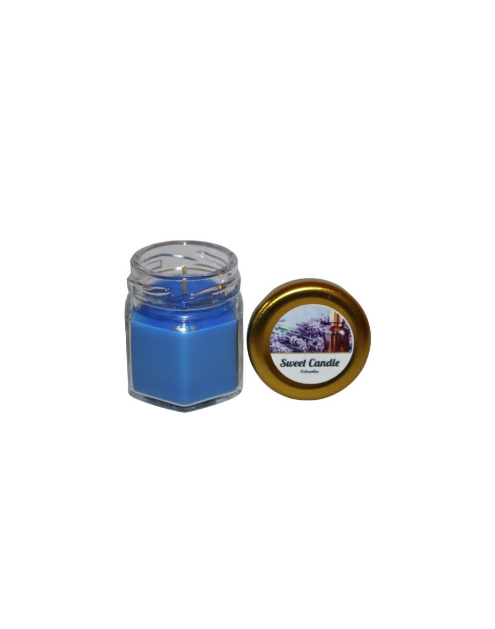 Velas decorativas azules aroma lavanda