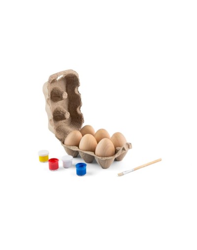 Huevos de madera x6 para jugar