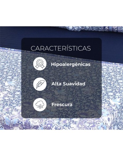 Juego de sábanas en microfibra de 1.40 m con estilo señorial