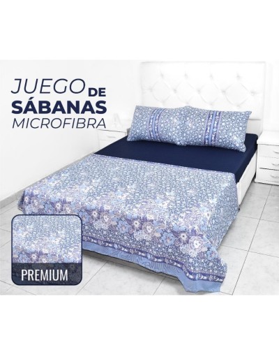 Juego de sábanas en microfibra de 1.40 m con estilo señorial