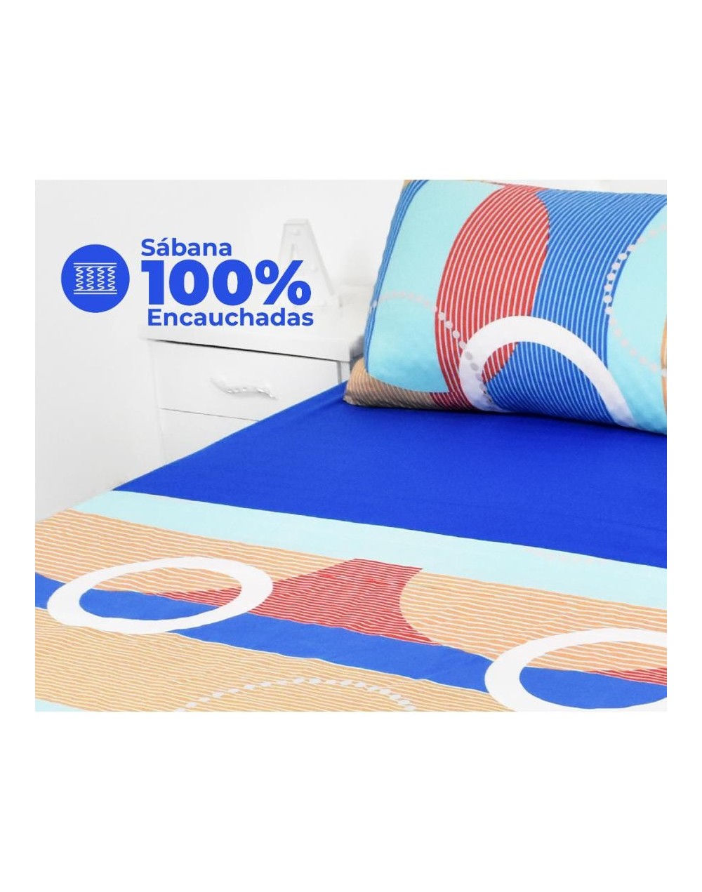 Juego de sábanas  de 1.40 m en microfibracon estilo juvenil