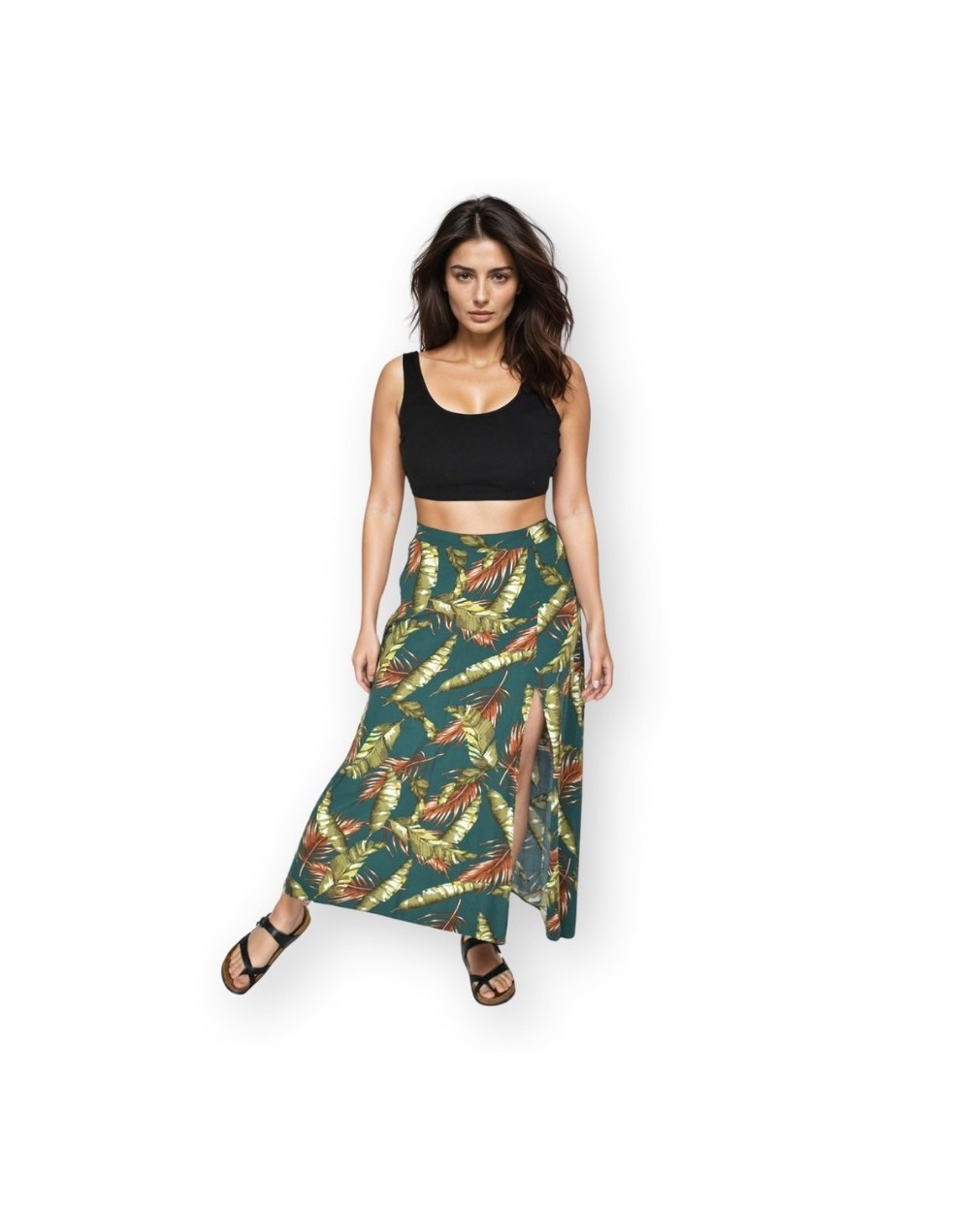 Falda tropical verde