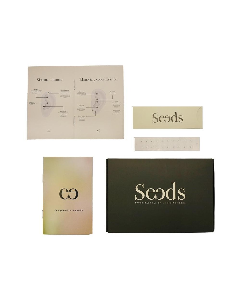 Kit de acupresión semillas doradas
