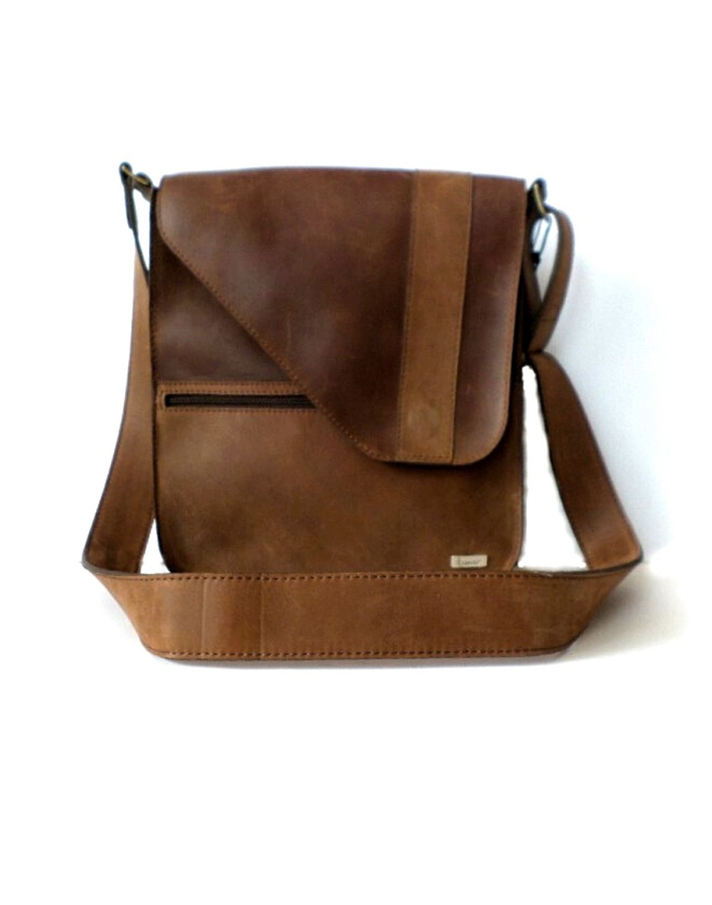 Bolso Messenger Caballero 100% Cuero Natural