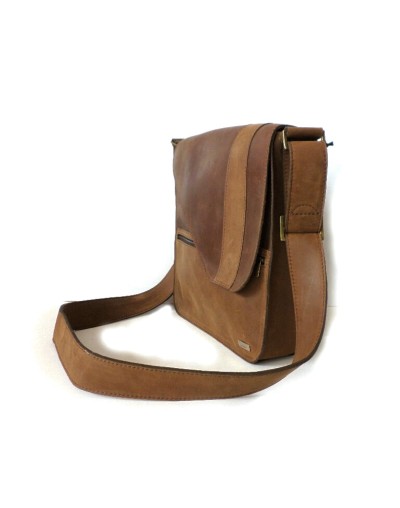Bolso Messenger Caballero 100% Cuero Natural