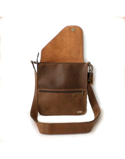Bolso Messenger Caballero 100% Cuero Natural