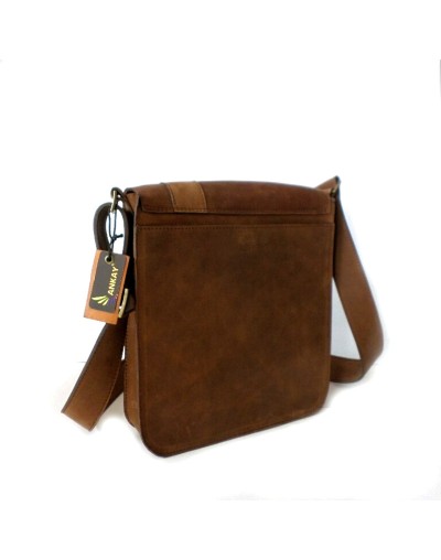 Bolso Messenger Caballero 100% Cuero Natural
