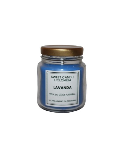 Velas aromaticas compota azules aroma lavanda