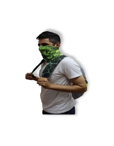 Cuello verde neón estampado