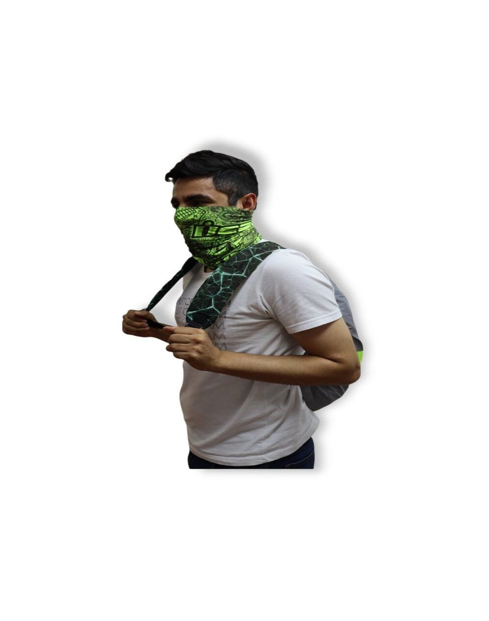 Cuello verde neón estampado