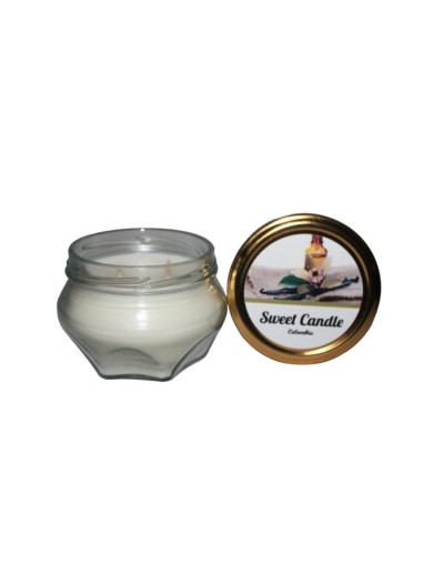 Velas aromaticas hexagonales blanca aroma vainilla