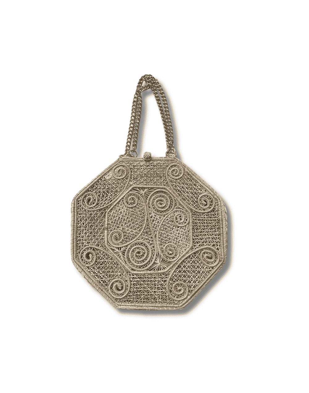 Bolso en palma de iraca octagonal caracol mimada