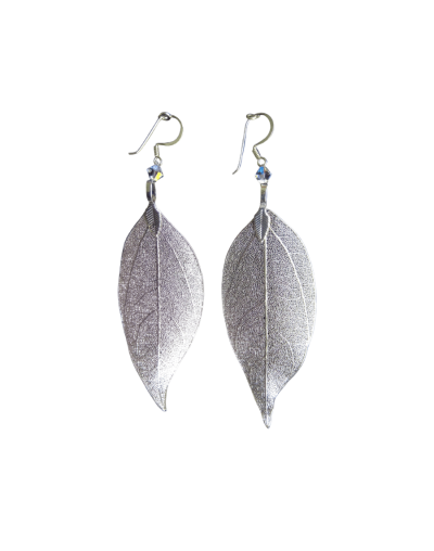 Aretes hoja plata