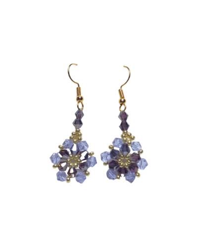 Aretes cristal flores 