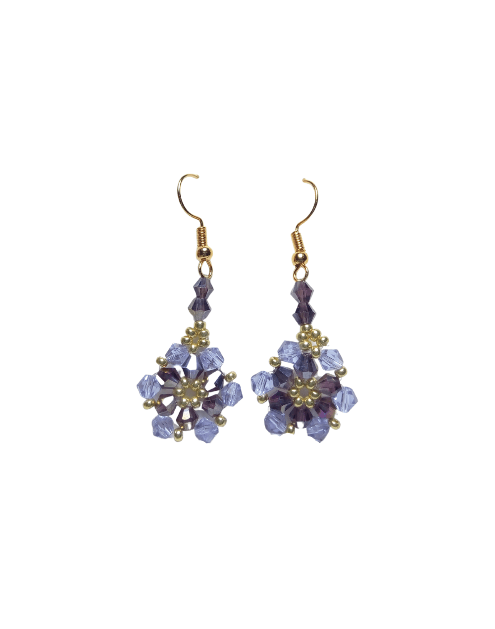 Aretes cristal flores 