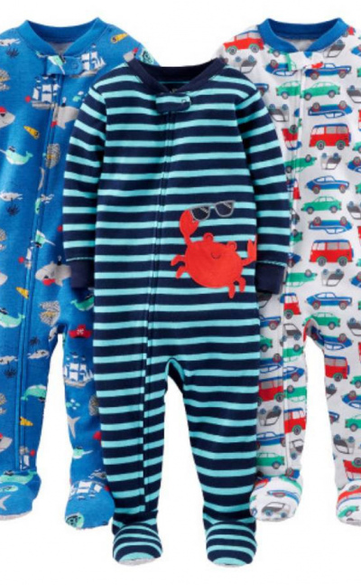 Set 3 pijamas-enterizas con pies