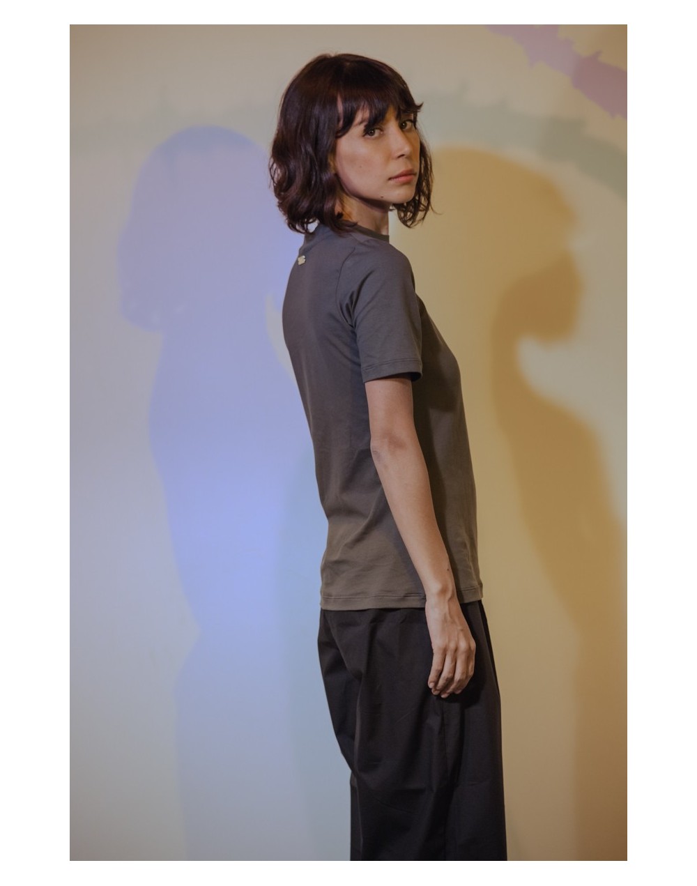 Camiseta manga corta gris