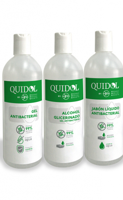 Kit Gel Antibacterial + Jabón Líquido + Alcohol Glicerinado X 250 ml