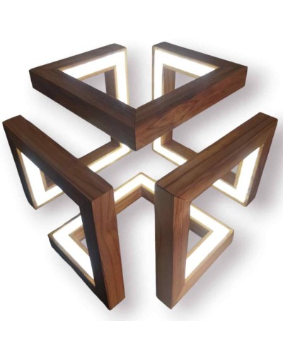 Lampara de mesa Ipsilon en madera Teca