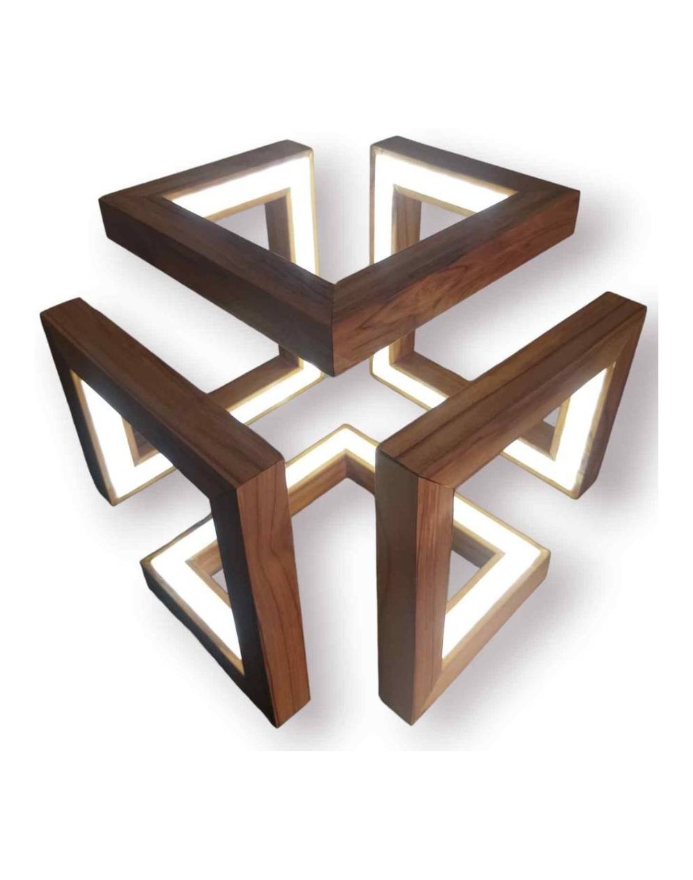 Lampara de mesa Ipsilon en madera Teca
