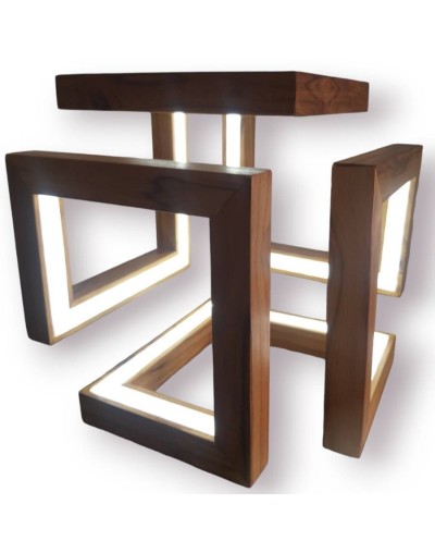 Lampara de mesa Ipsilon en madera Teca
