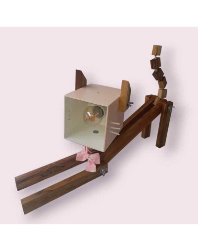 Lampara de mesa Michi rosa niña