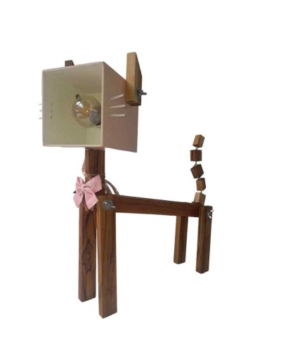 Lampara de mesa Michi rosa niña