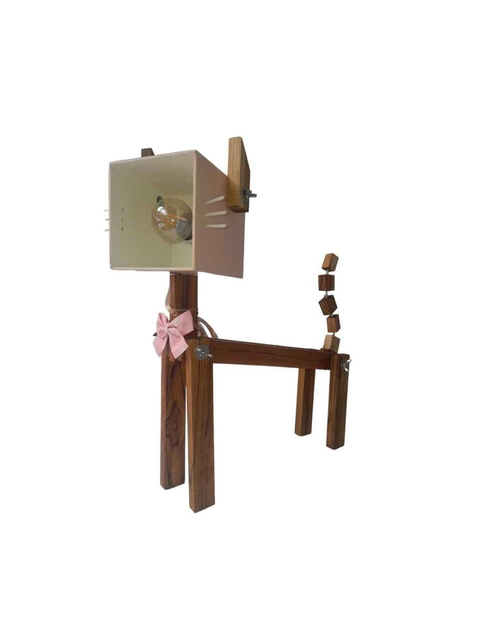 Lampara de mesa Michi rosa niña