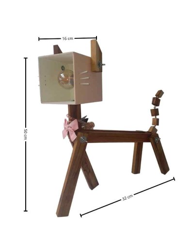 Lampara de mesa Michi rosa niña