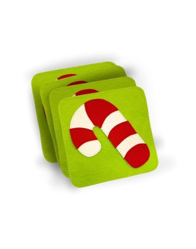 Portavasos baston de caramelo juego x 4