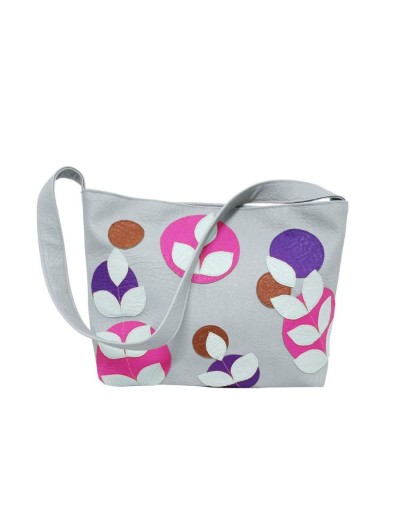 Bolso artesanal eleonora plata-rosa