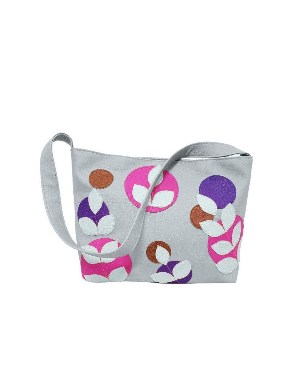 Bolso artesanal eleonora plata-rosa