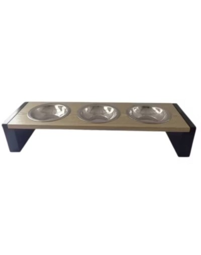 Comedero para mascota Athos gris claro 3 platos
