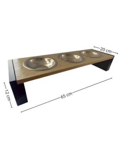 Comedero para mascota Athos gris claro 3 platos