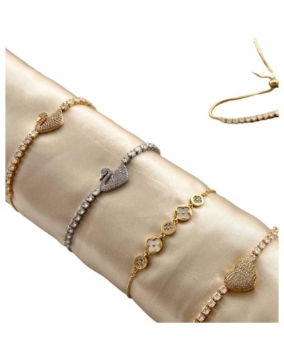 Pulsera ilusión cisne dorada