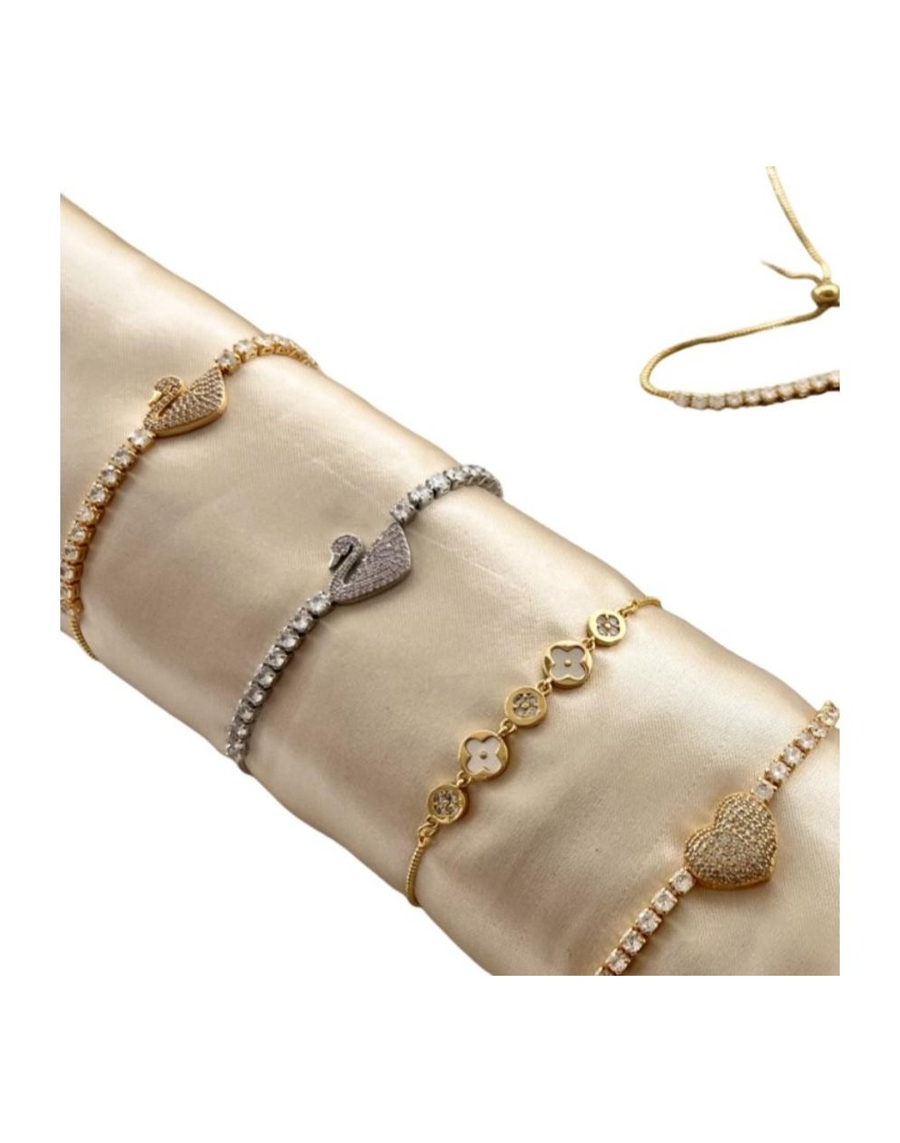 Pulsera ilusión cisne dorada