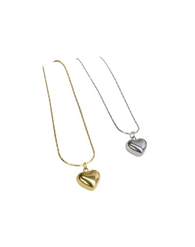 Cadena reflejos del corazón dorado