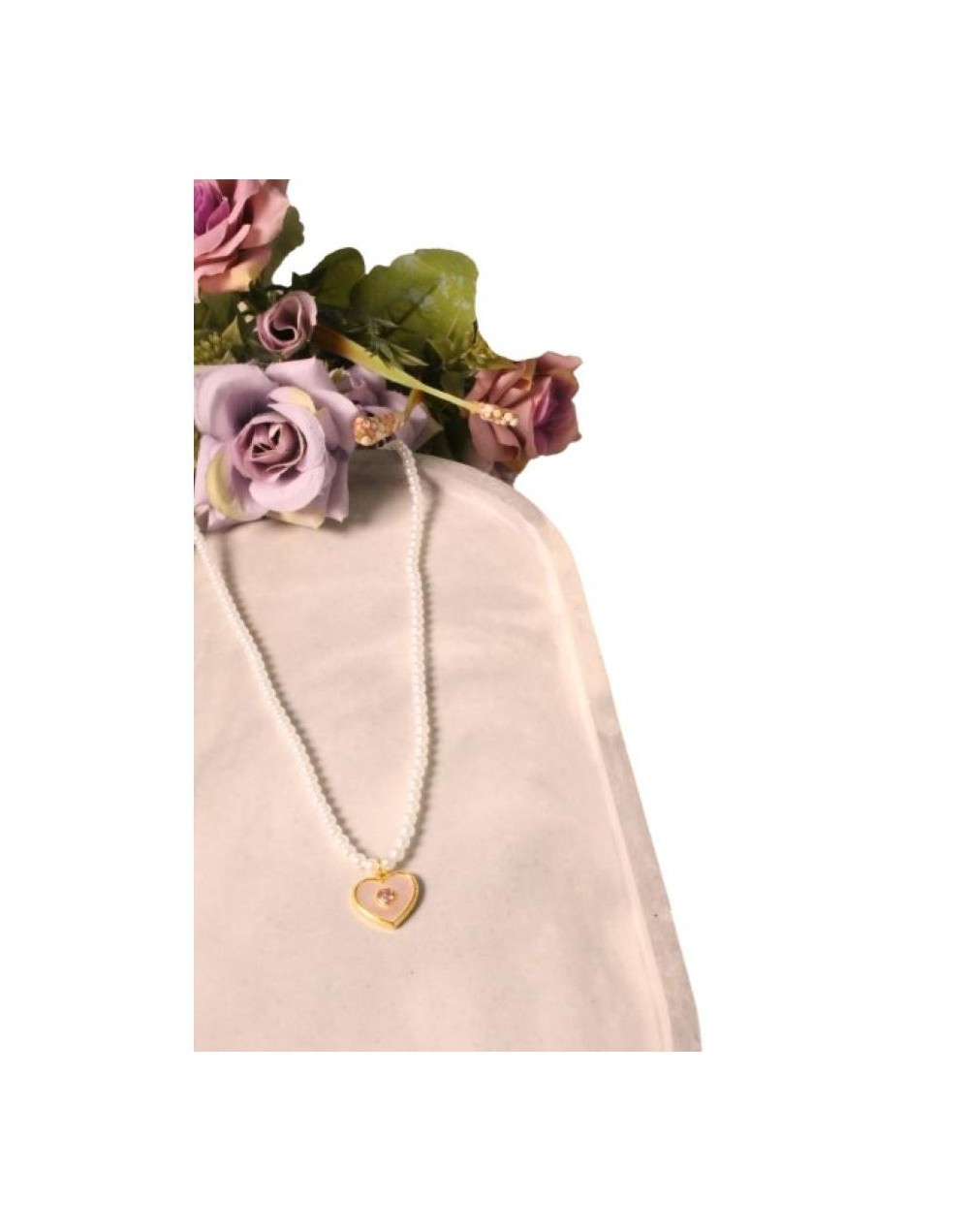 Cadena corazón perlado