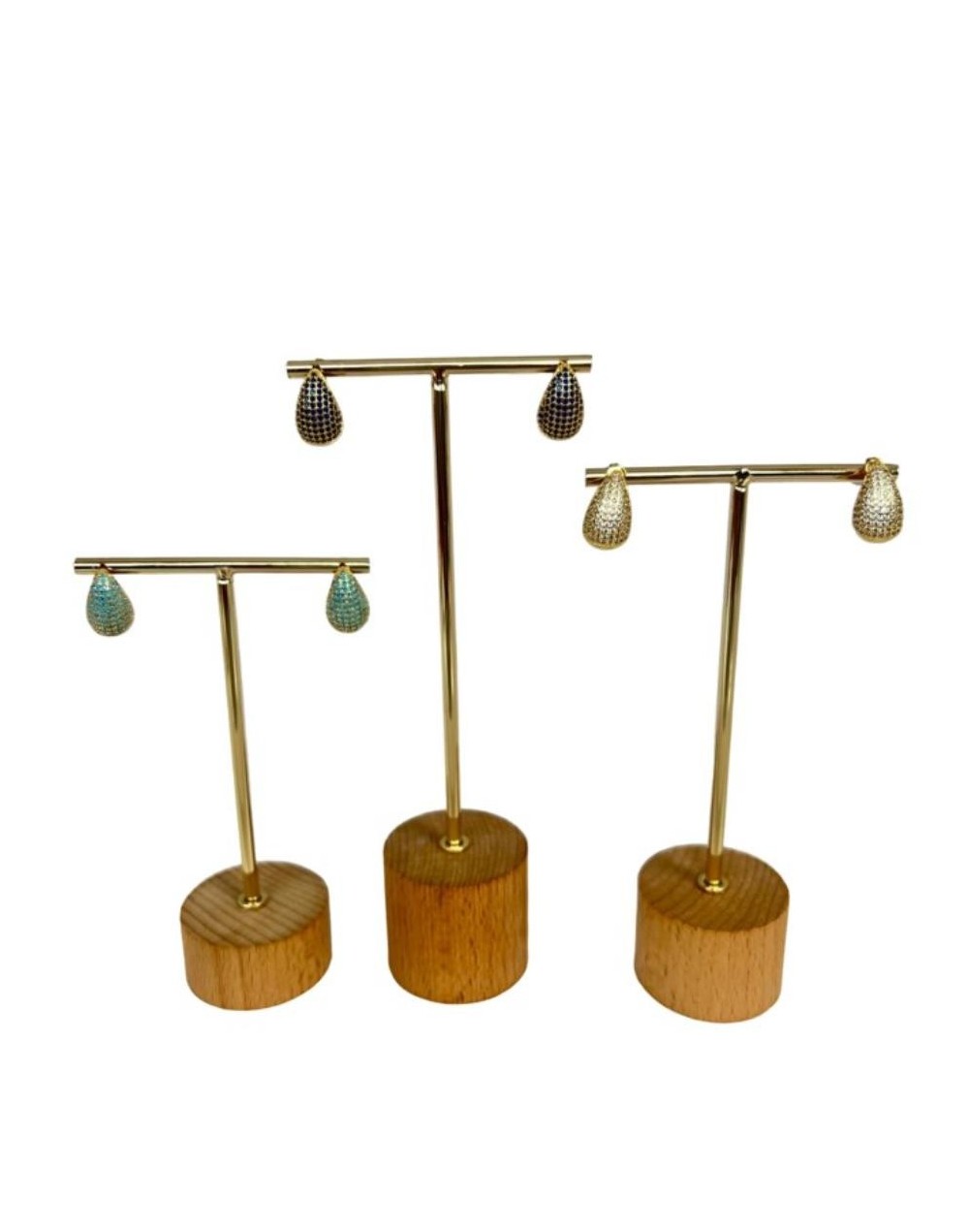 Aretes gota brillos mediana