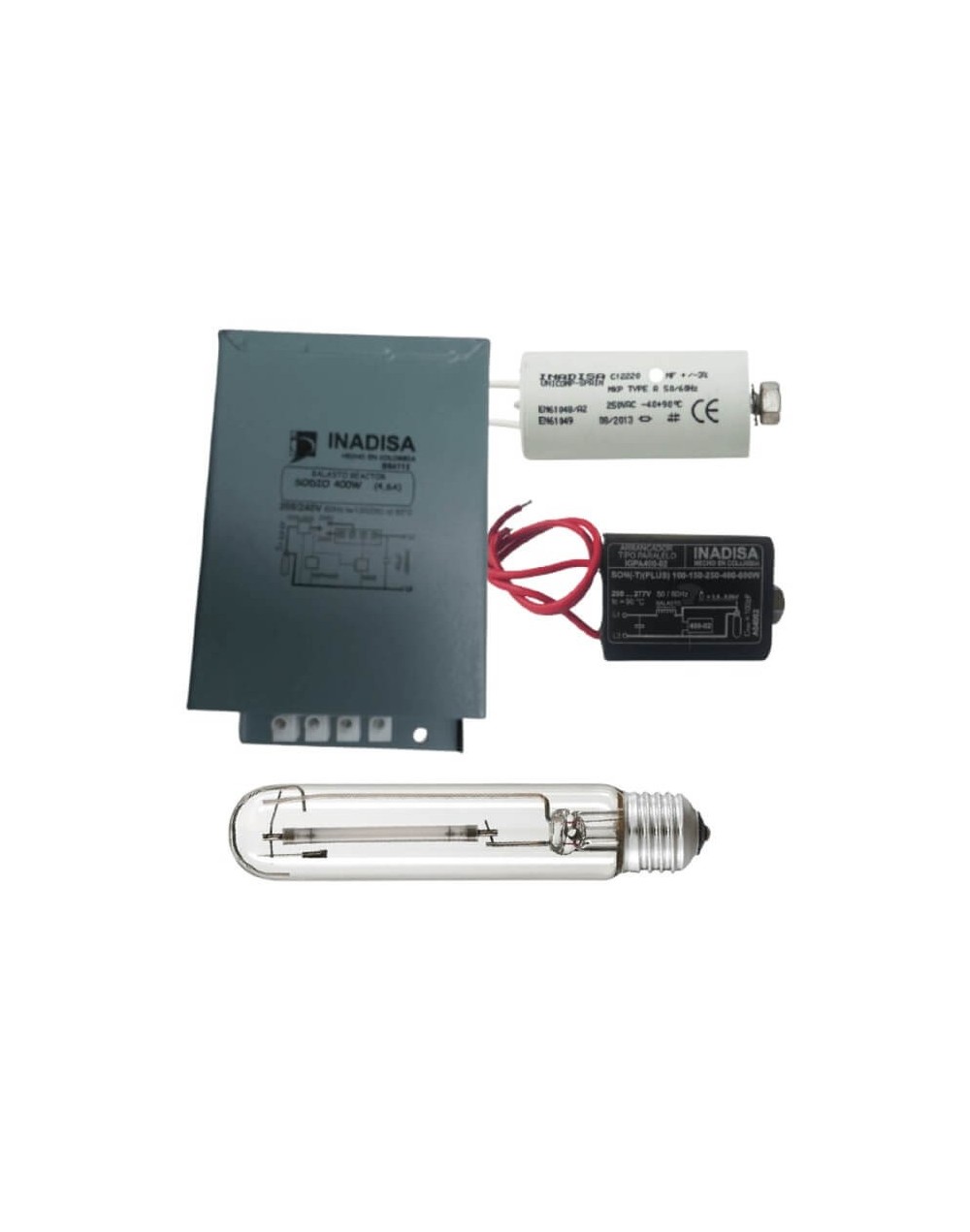Kit armado sodio 400w 208v/220v marca inadisa con bombillo shp
