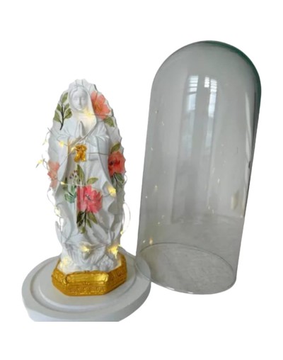 Virgen con cristal y luces